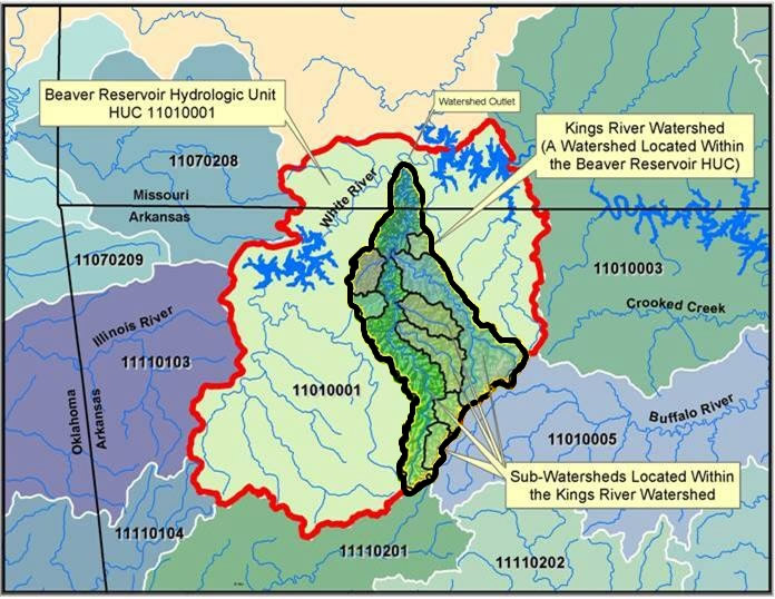 Northwest Arkansas Watersheds Map
